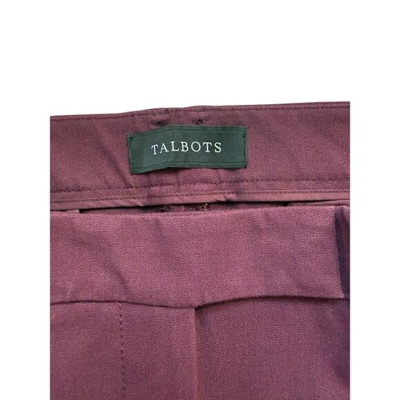 Talbots High Waist Straight‎ Pants size 14 Cotton Blend Burgundy Color - Picture 4 of 7